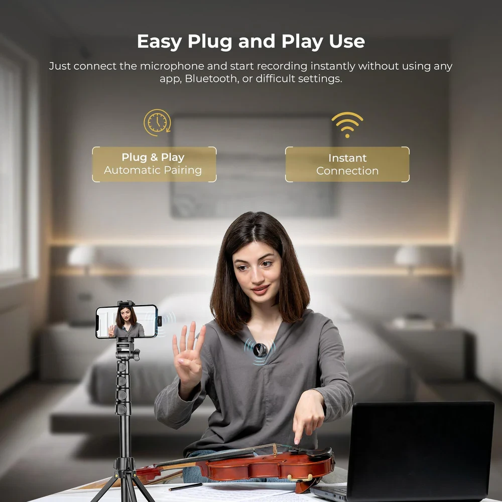 DigiTek Wireless Microphone Type C With 2 Mic (DWM-124) view 4